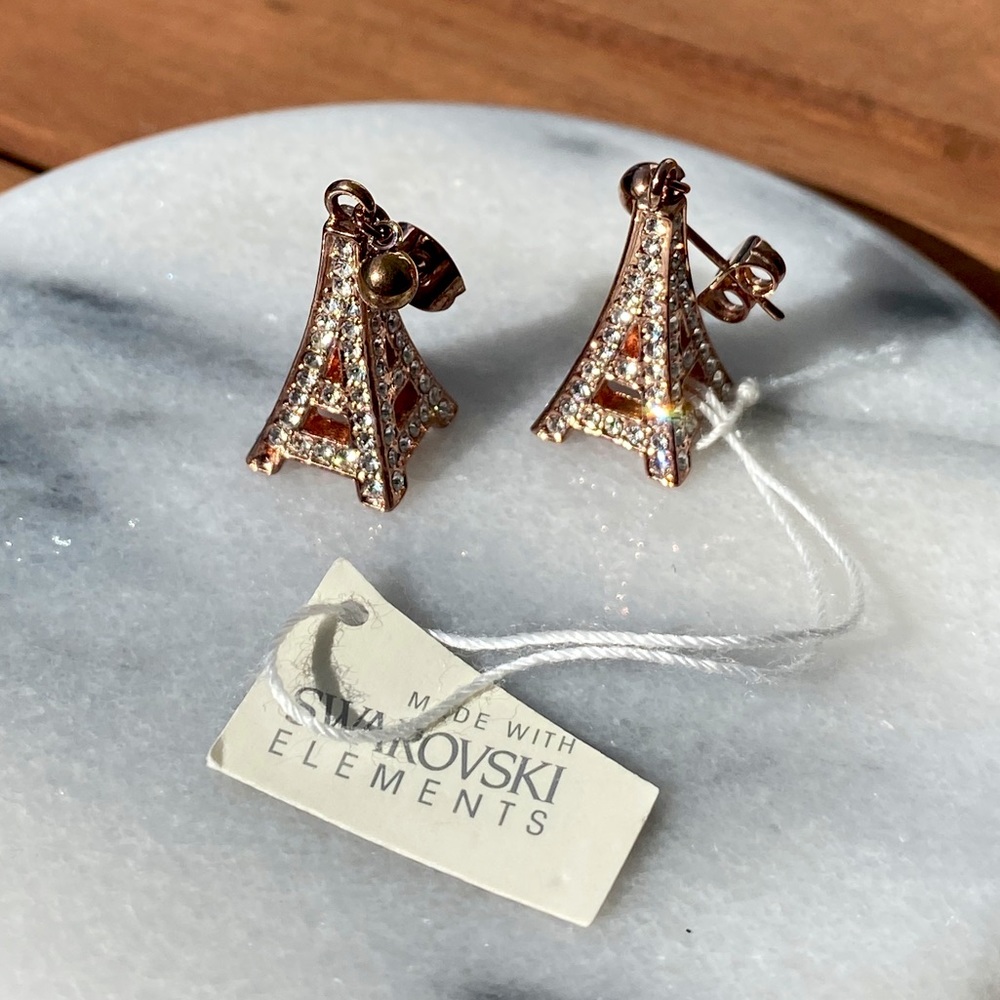 Swarovski crystal Eiffel Tower earrings
